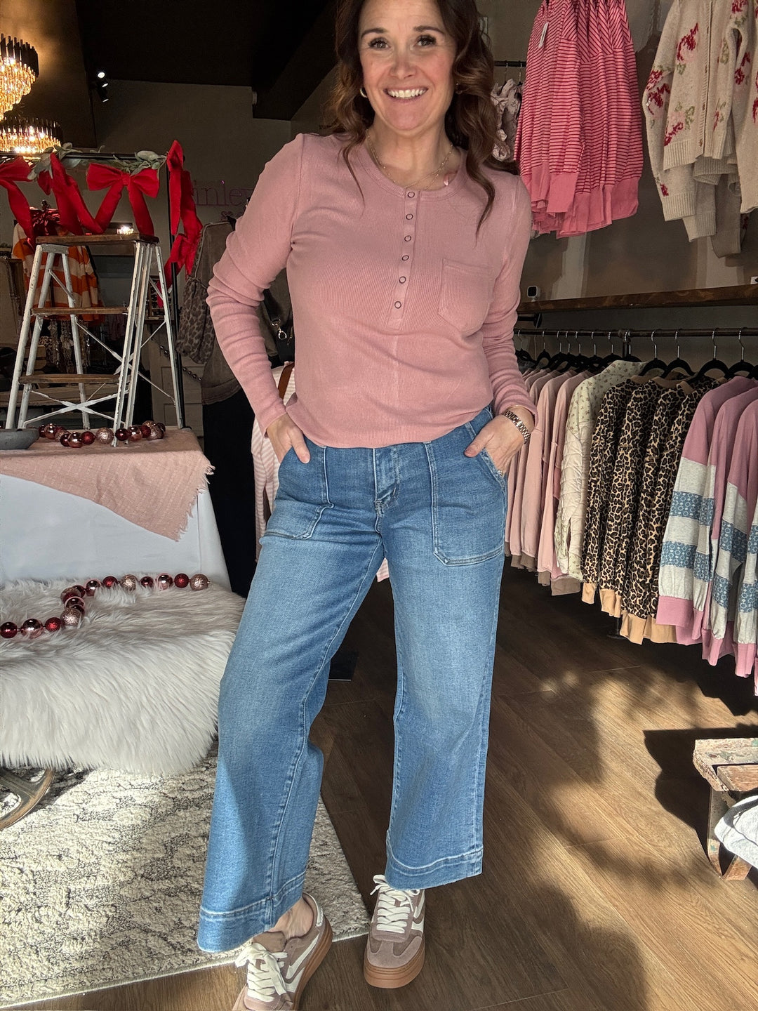 Lovervet High Rise Crop Wide Leg Jeans