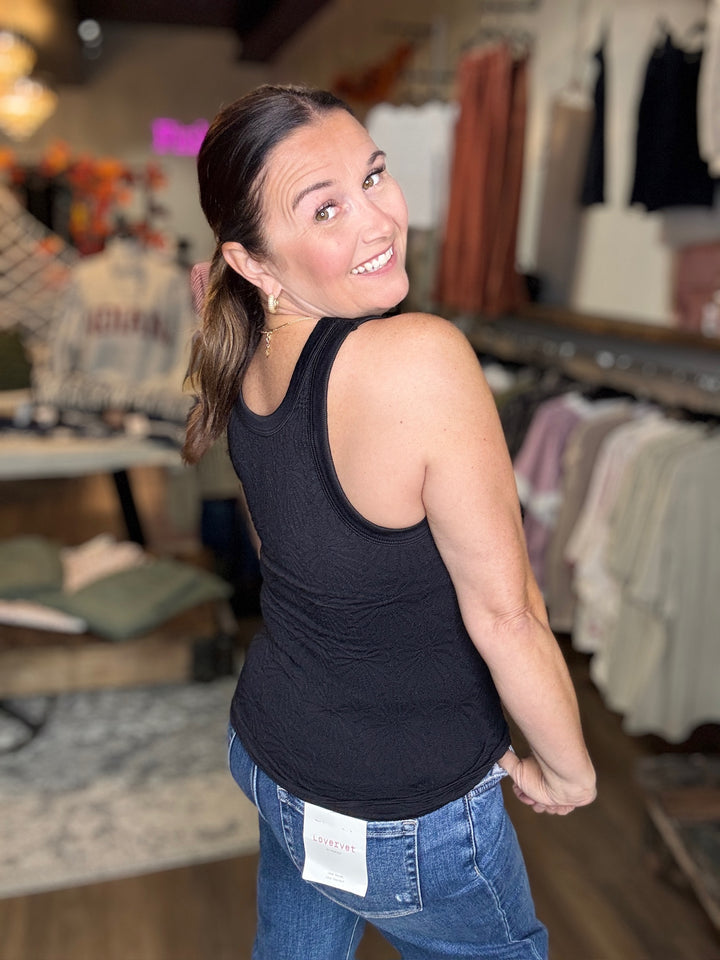 Black Reversible Lace Tank