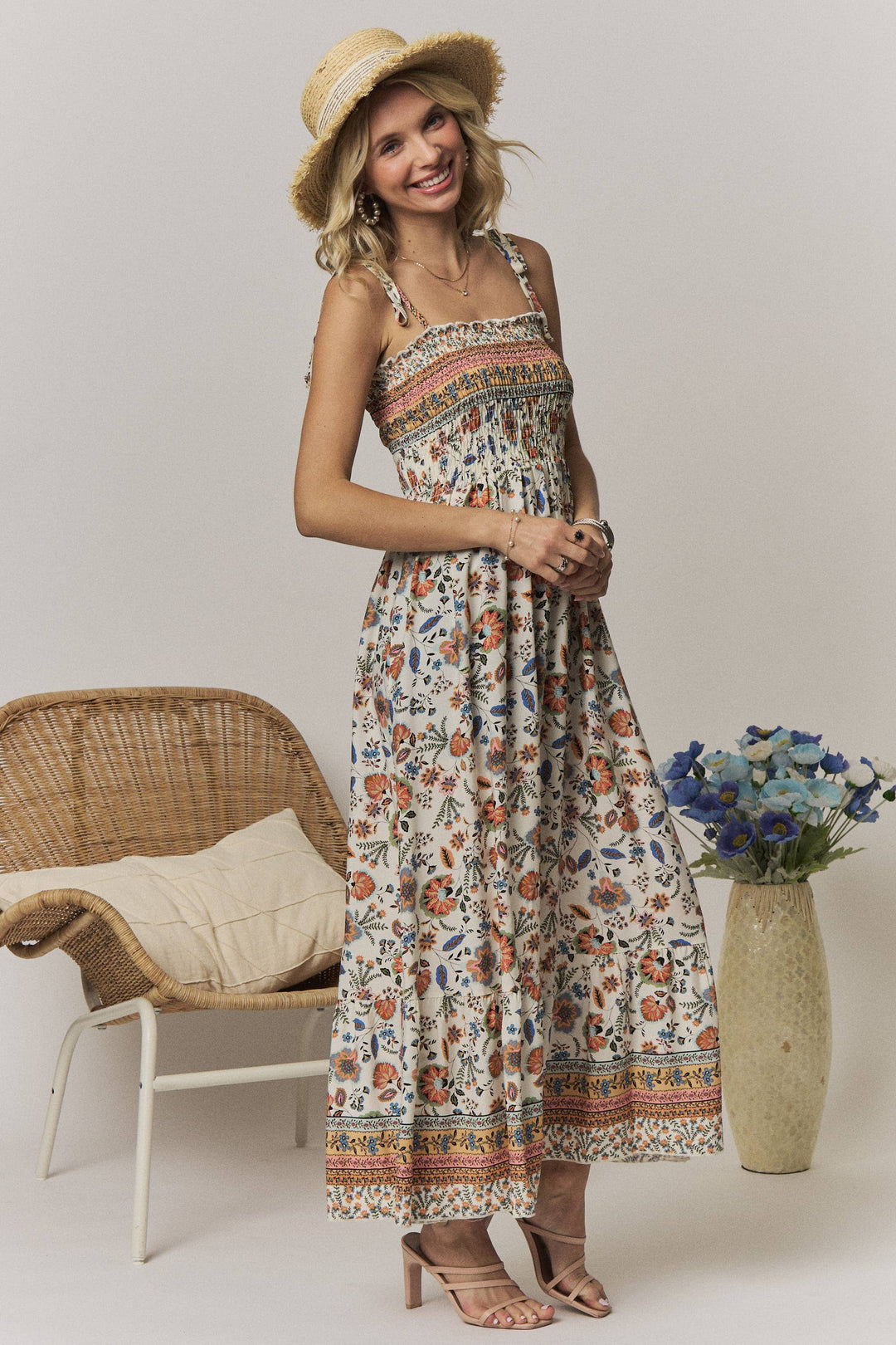 LD7501N_HE_-TIE SHOULDER MAXI DRESS