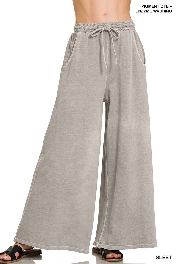 1016 French Terry Pigment Dye & Enzyme Wash Pants w/ Pockets SI-2