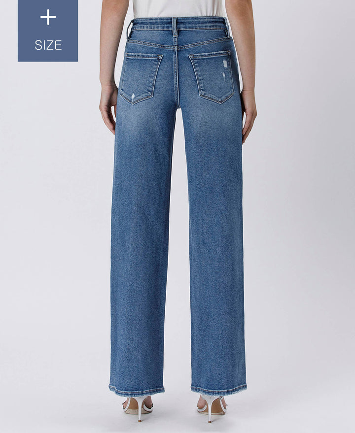 PLUS SIZE TUMMY CONTROL SUPER HIGH RISE BAGGY WIDE LV1574-P