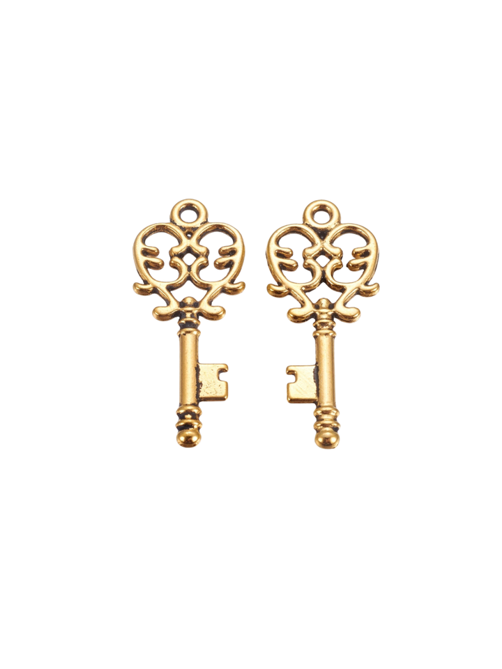 * Gold Antique Key Charm