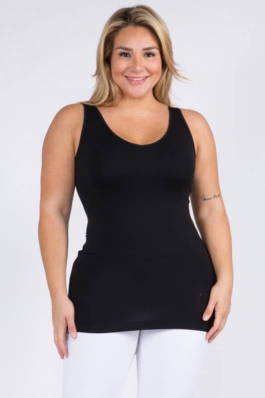 Reversible Neckline Seamless Tank Tops