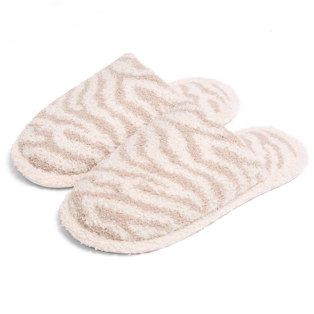 Winter Luxury Soft Zebra Pattern Slipper