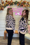 Pink & Black Leopard Print Sweater