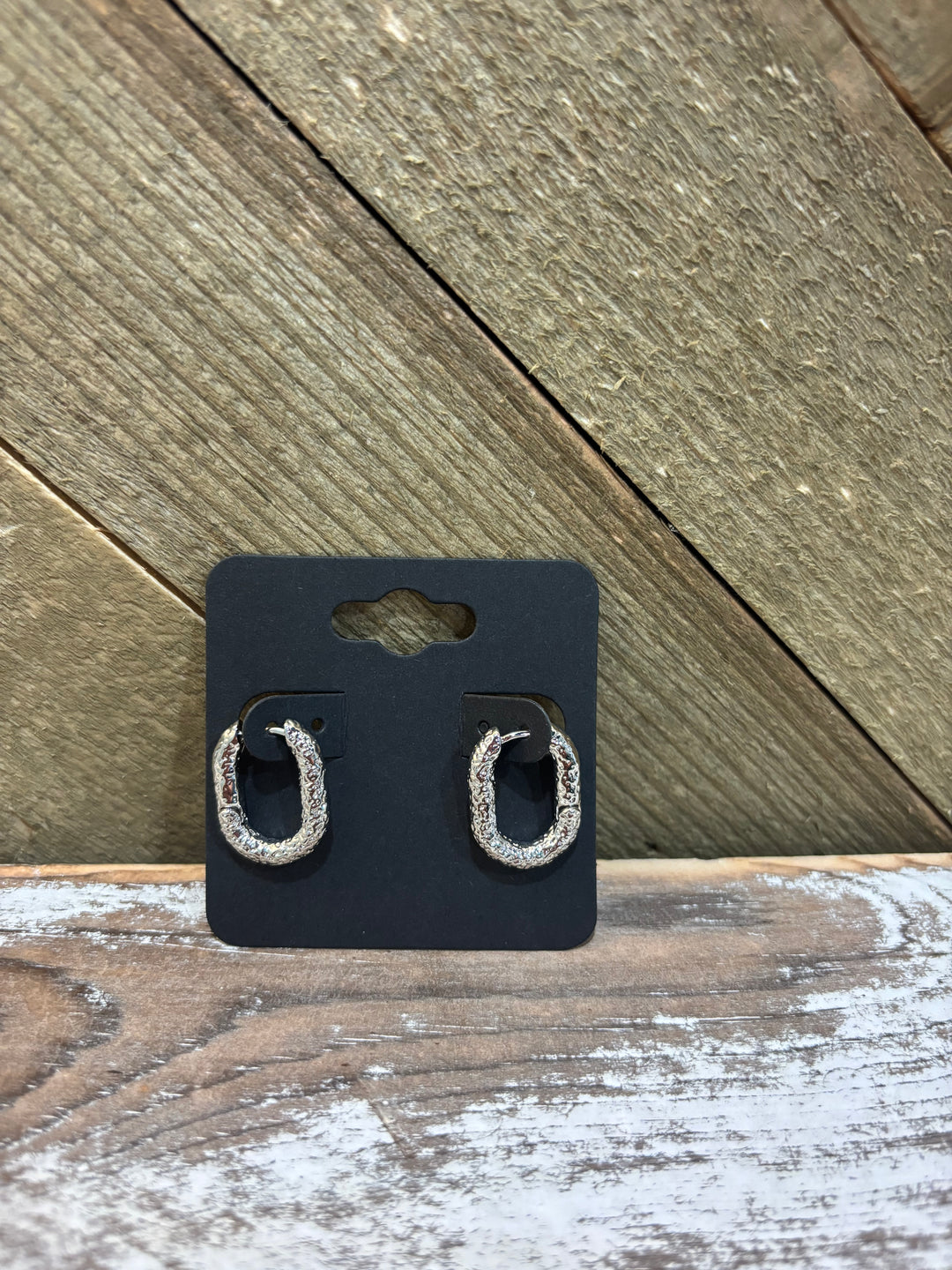 Textured Huggie Hoop Earrings