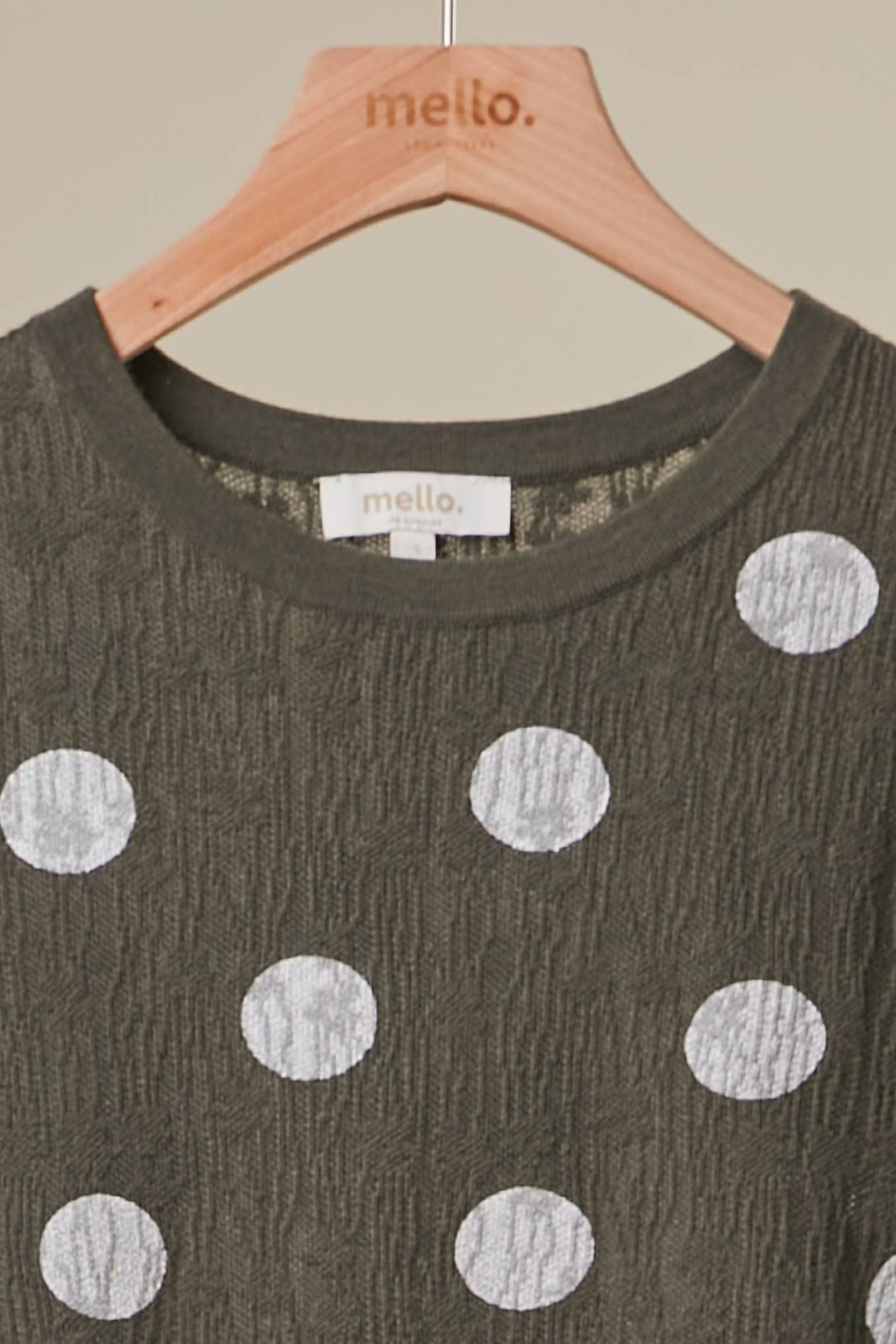 Textured Polka Dot Cap Sleeve Top