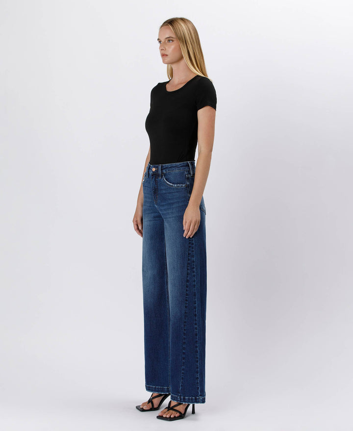 TUMMY CONTROL HIGH RISE WIDE LEG JEANS LV1443