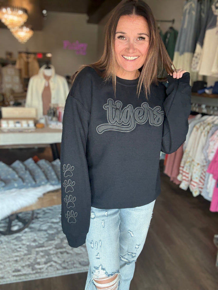 Tiger Black Puff Sweatshirt