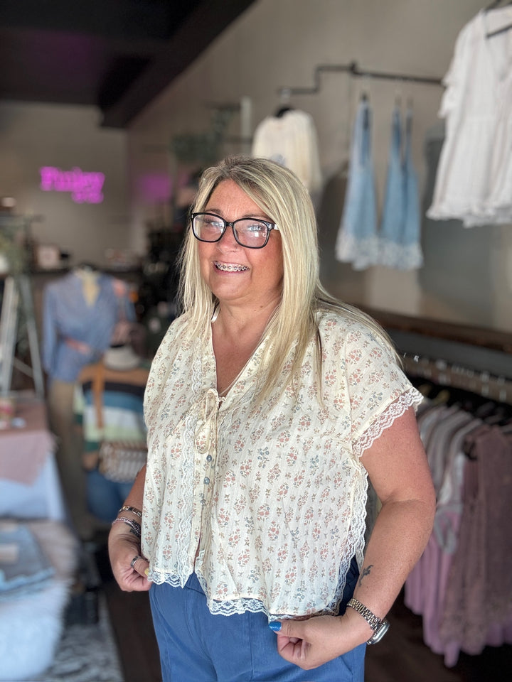Vintage Petal Lace Blouse