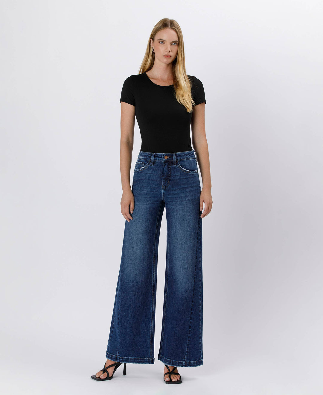 TUMMY CONTROL HIGH RISE WIDE LEG JEANS LV1443