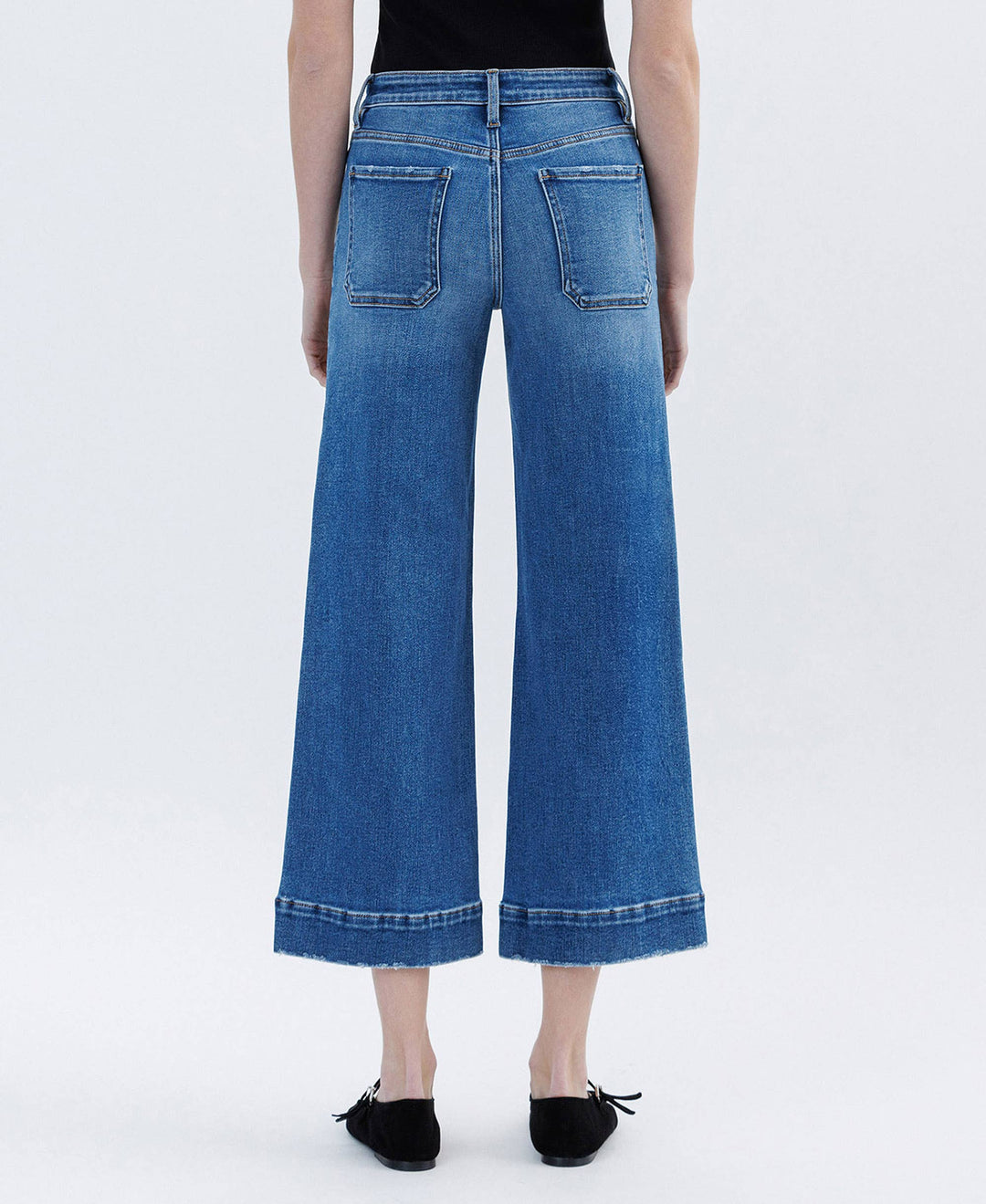 HIGH RISE CROP UTILITY WIDE LEG JEANS LV1666