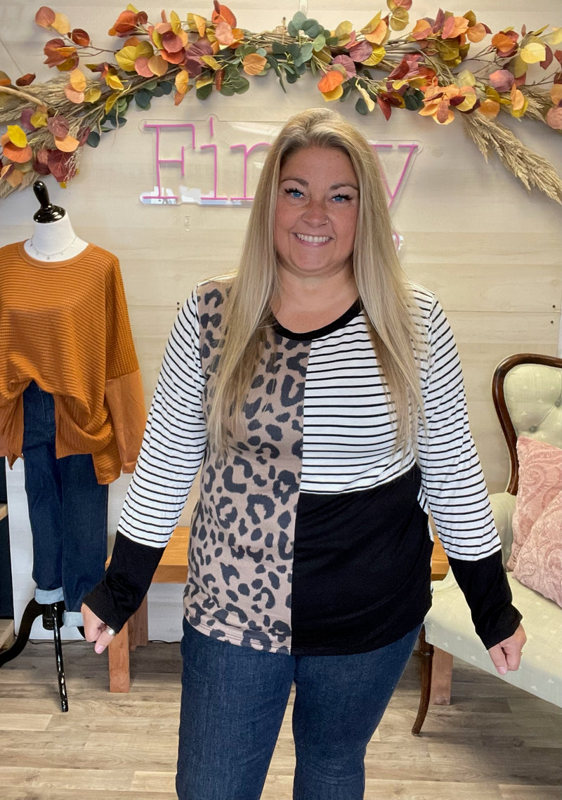 Leopard and Stripe Top