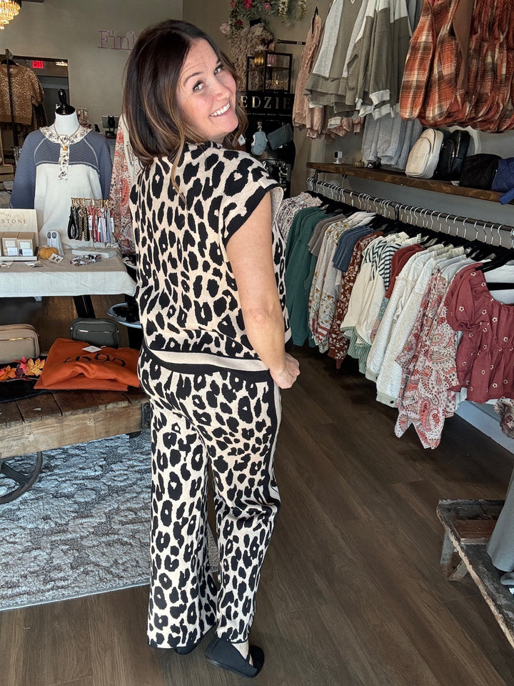 Leopard Print Knit Pants
