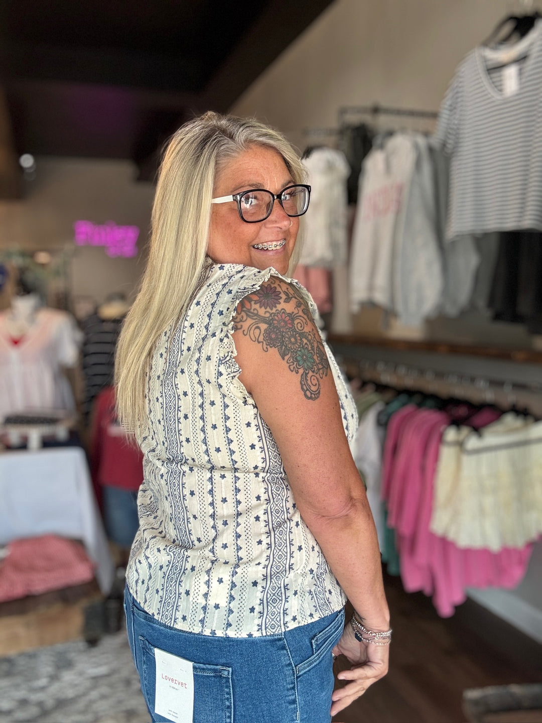 Boho Ruffle Sleeve Blouse