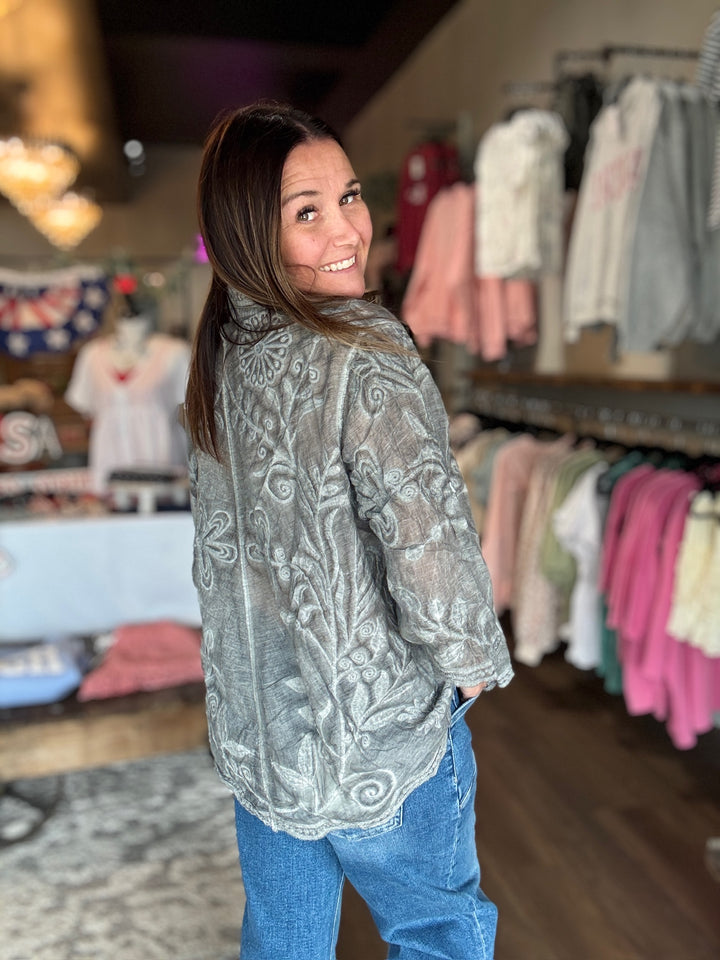 Easy Days Floral Embroidered Shirt