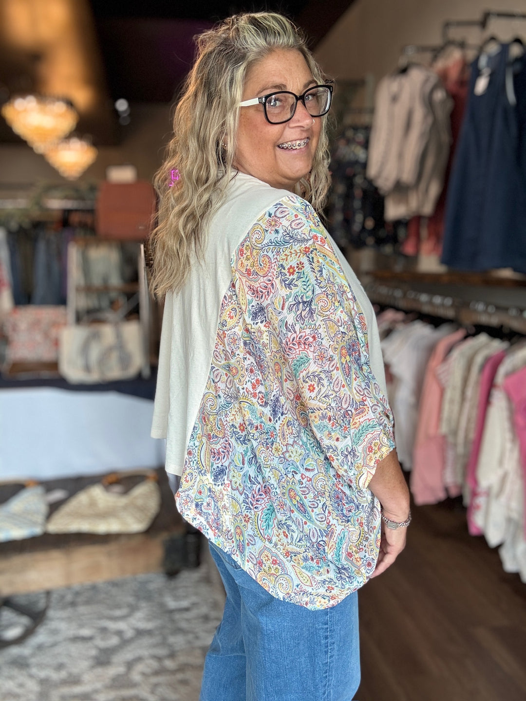 Free Bird America Boho Floral Tee