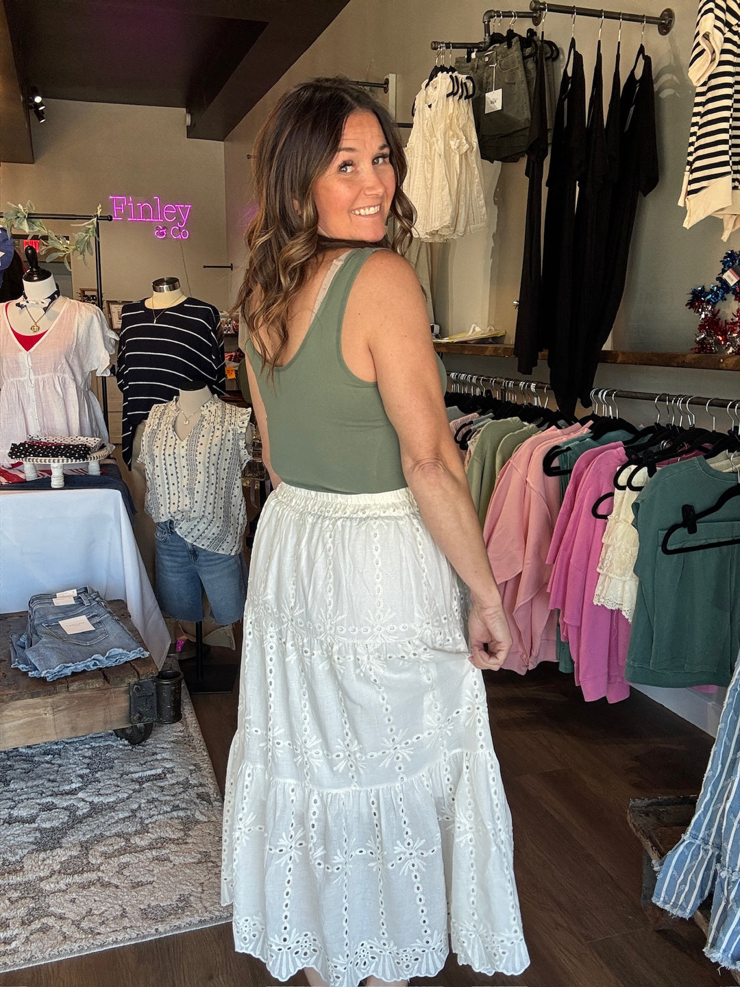 Ivory Breeze Midi Skirt