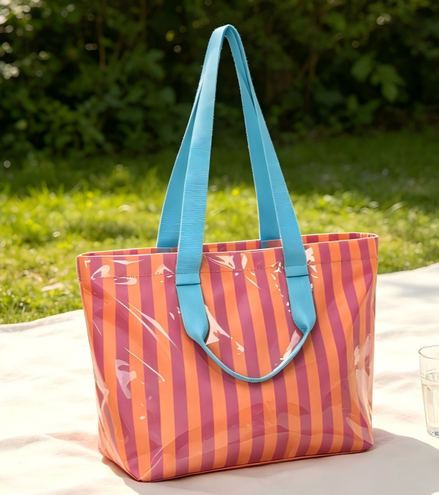Striped Waterproof Beach Bag