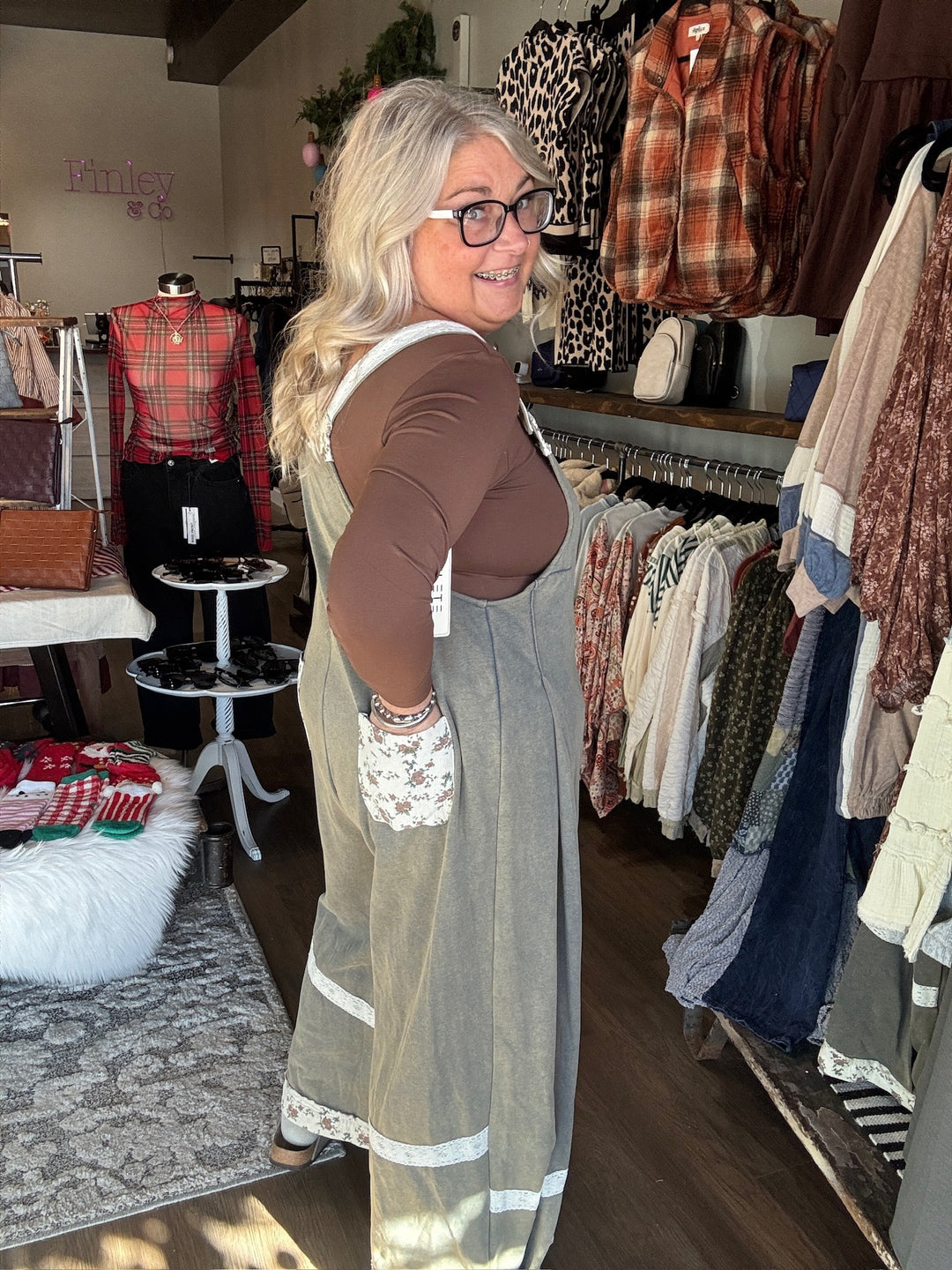 Vintage Green Patchwork Jumpsuit