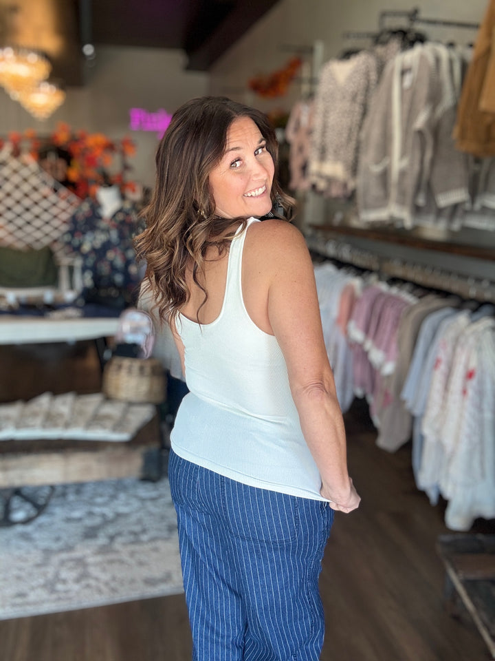 Basic Ribbed Reversible Tank Top