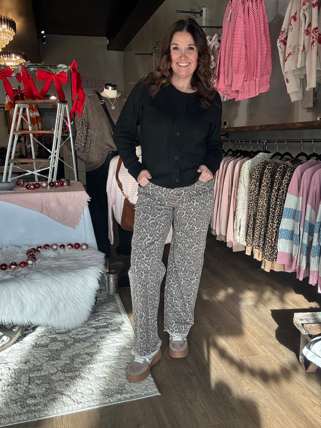 Leopard Love Wide Leg Jeans