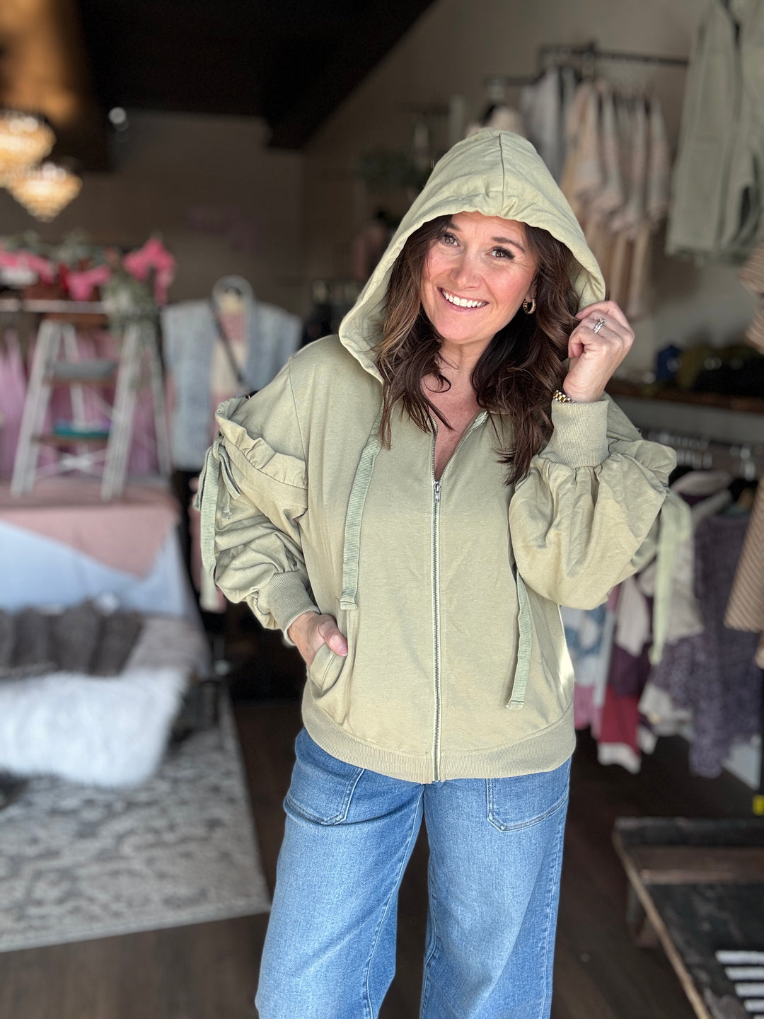 The Sage Bow Zip Up
