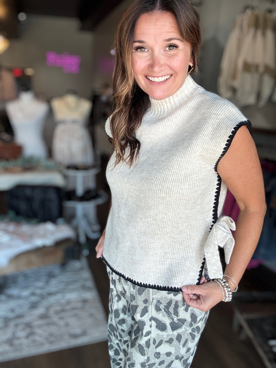 Mock Neck Sweater Top