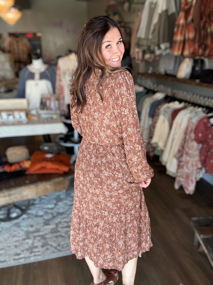 The Perfect Fall Floral Midi Dress