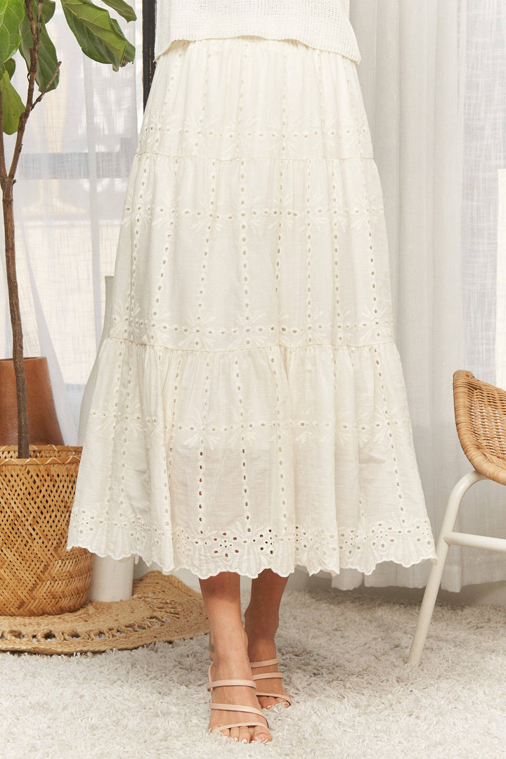 TIERED MIDI SKIRT- LES4074