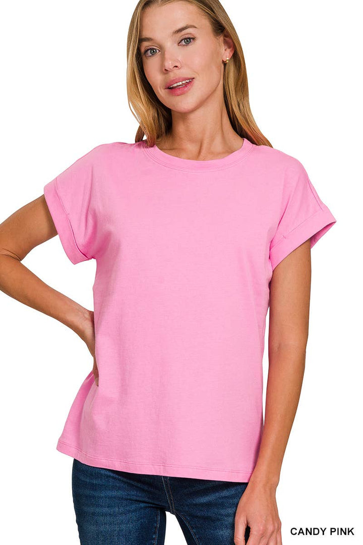 Cotton Crew Neck Short Sleeve T Shirt