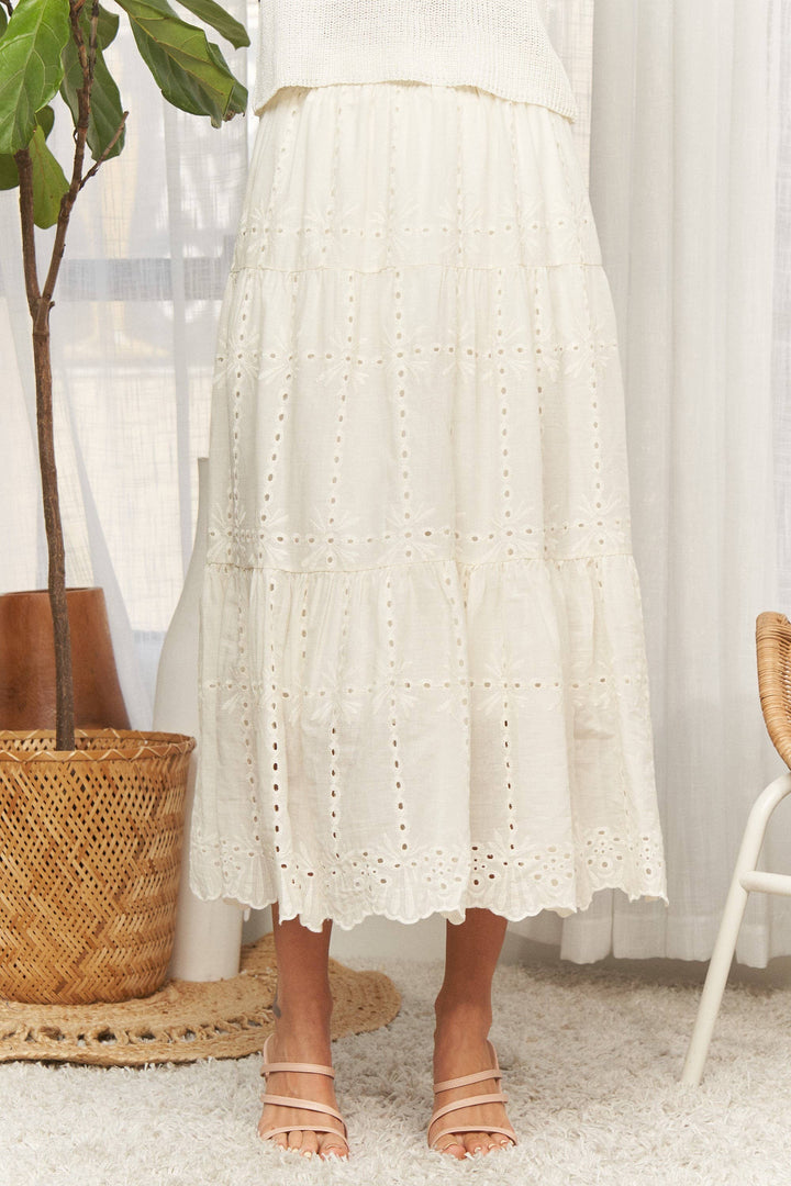 TIERED MIDI SKIRT- LES4074