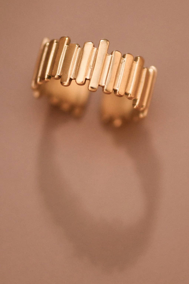 18K Gold Plated Waterproof Stainless Steel Ring - 7869