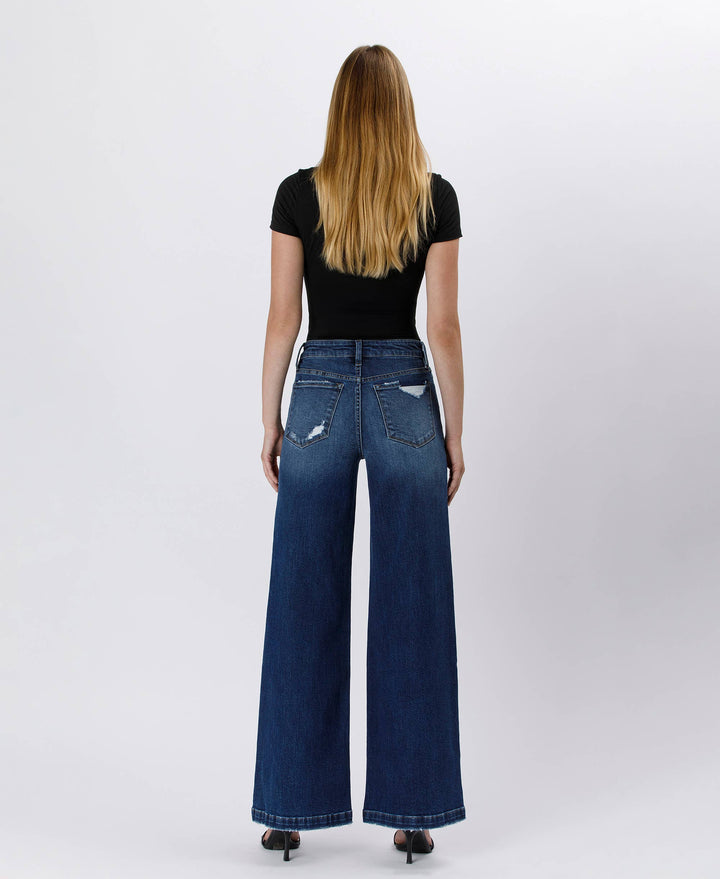 TUMMY CONTROL HIGH RISE WIDE LEG JEANS LV1443