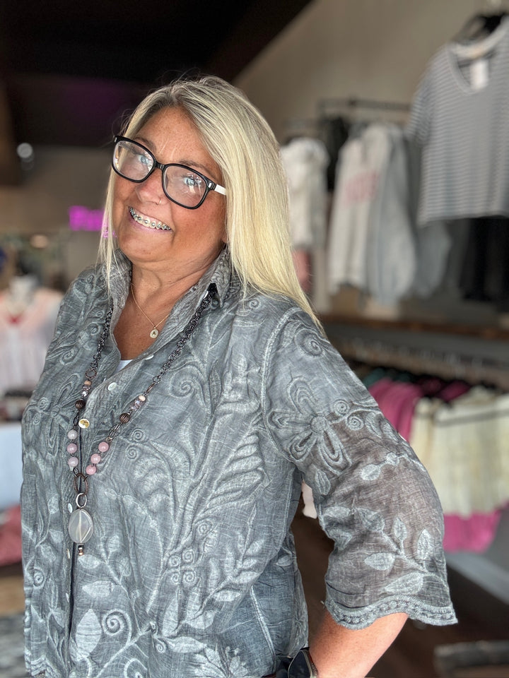 Easy Days Floral Embroidered Shirt