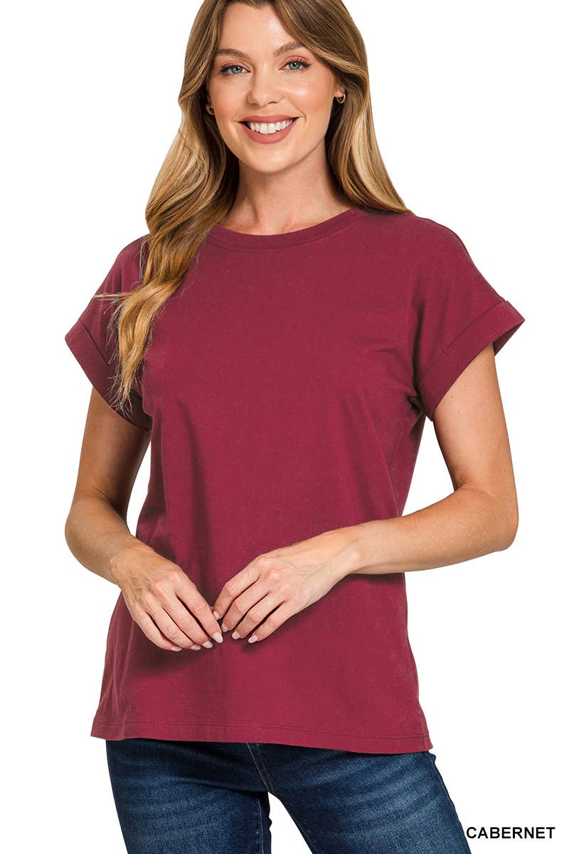 Cotton Crew Neck Short Sleeve T Shirt
