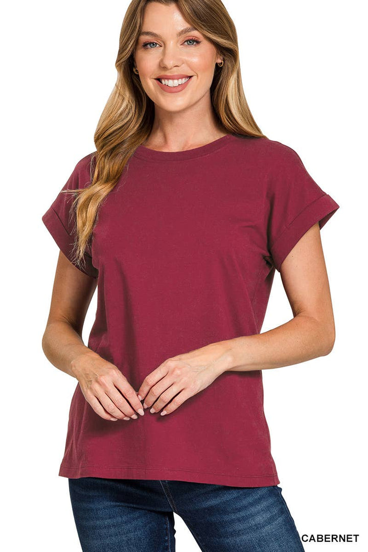 Cotton Crew Neck Short Sleeve T Shirt