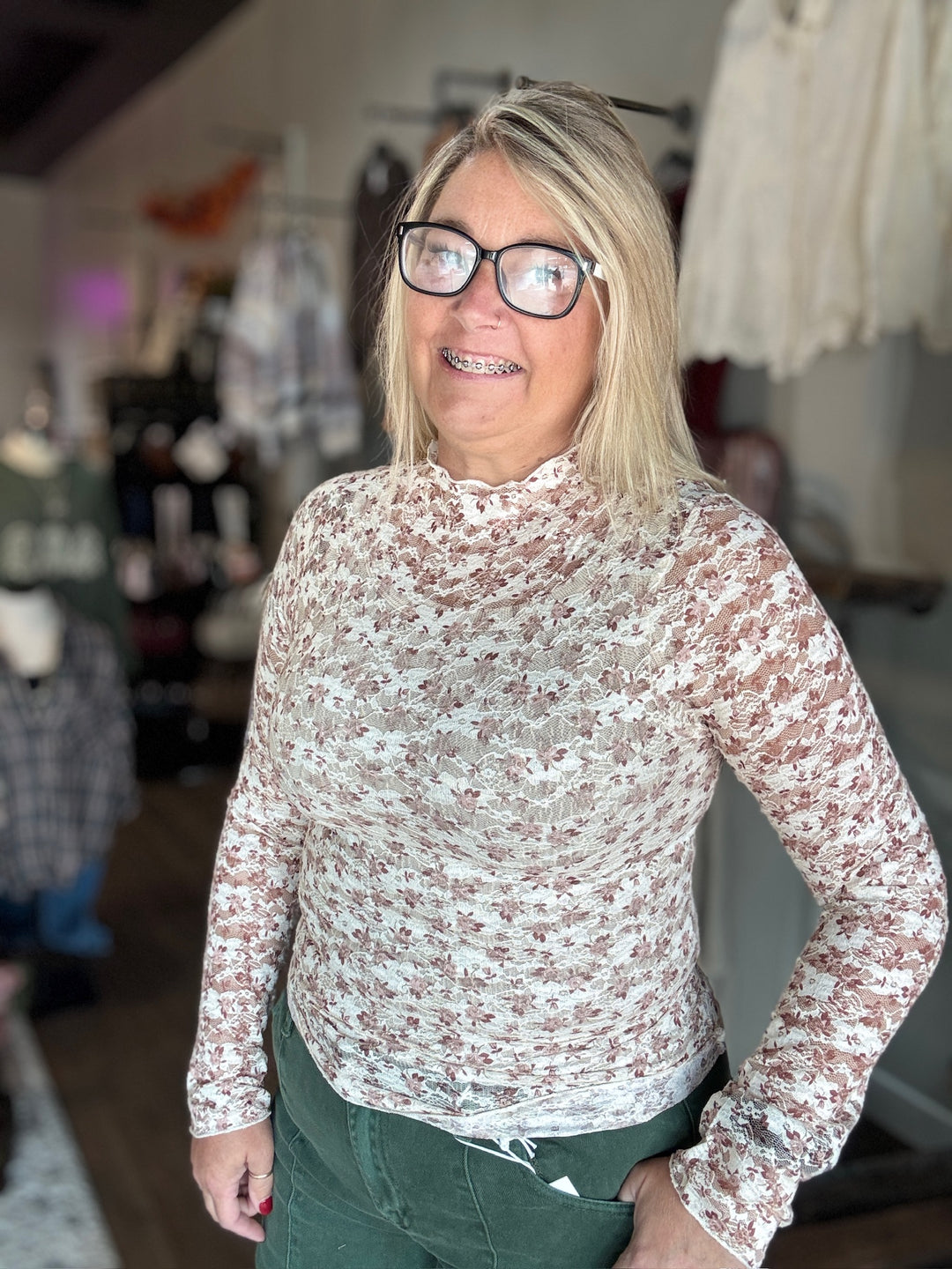 Falling Floral Lace Top