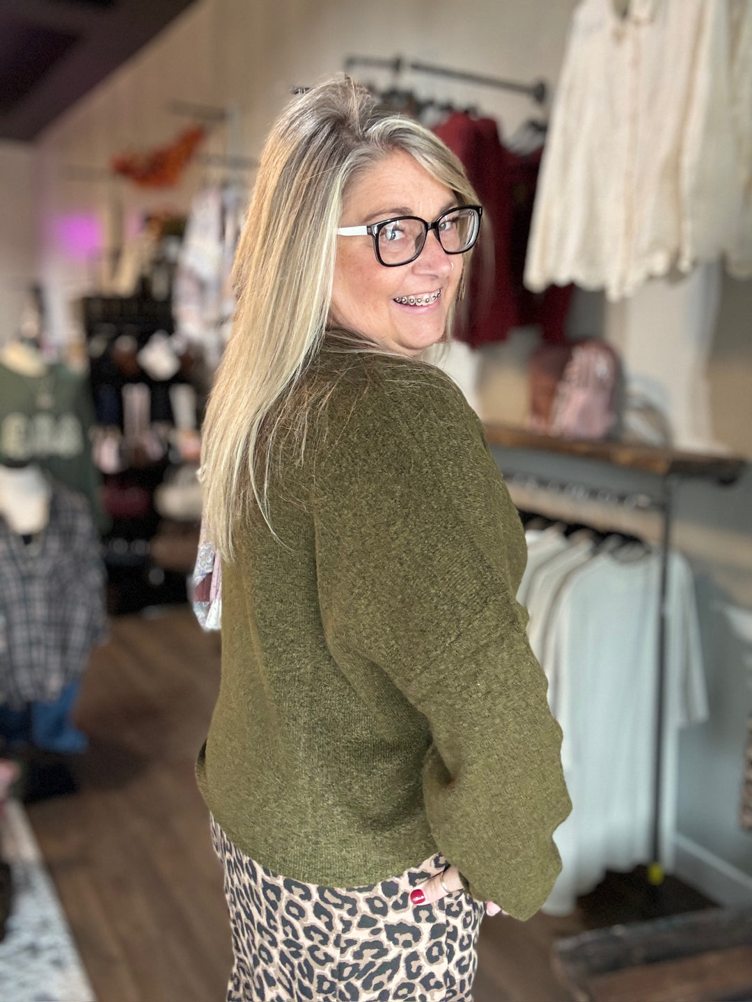 The Cozy Olive Cardigan