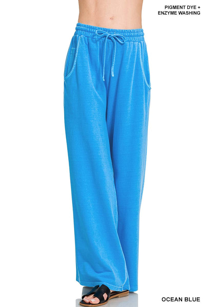 1016 French Terry Pigment Dye & Enzyme Wash Pants w/ Pockets SI-2