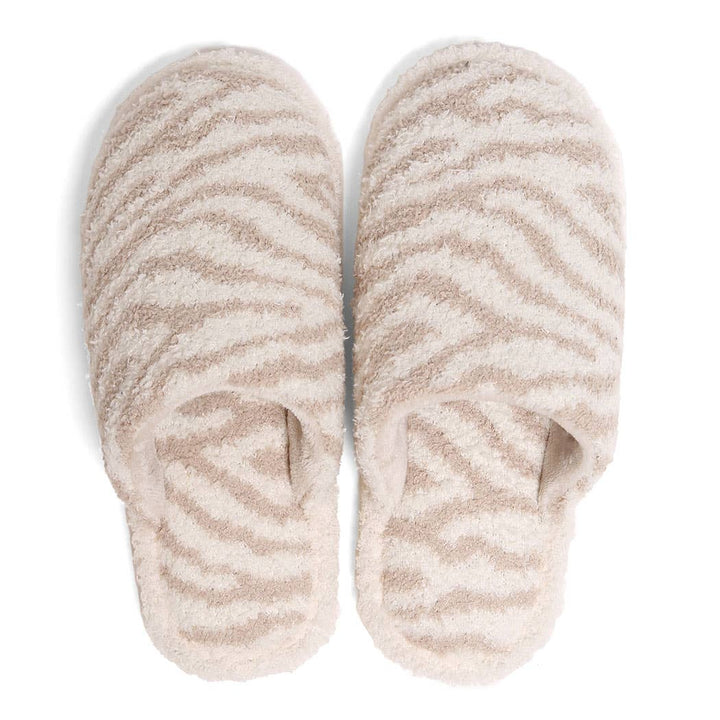 Winter Luxury Soft Zebra Pattern Slipper