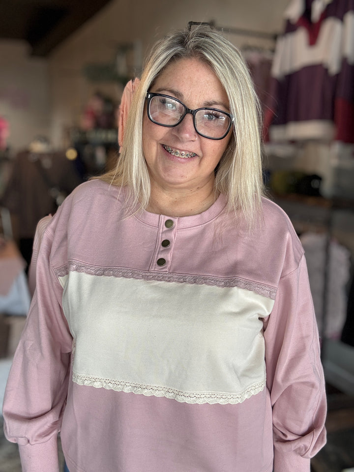 Lace Love Colorblock Sweatshirt