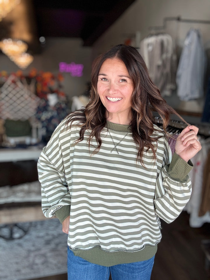 Falling For Stripes Sweatshirt