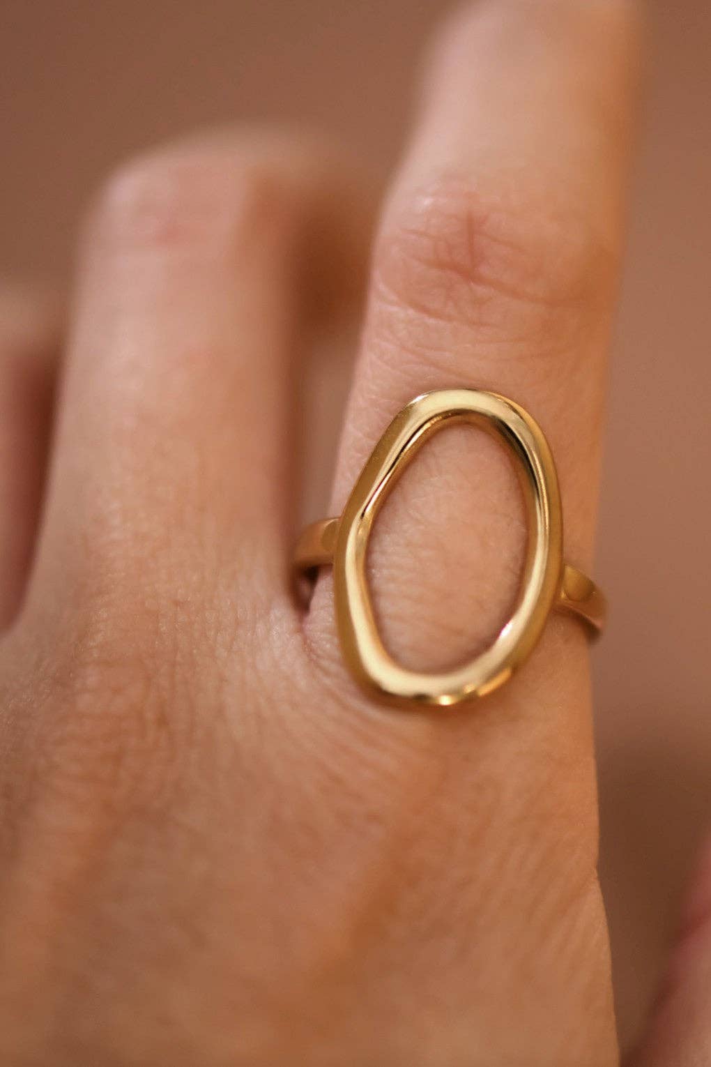 18K Gold Plated Waterproof Stainless Steel Ring - 7868