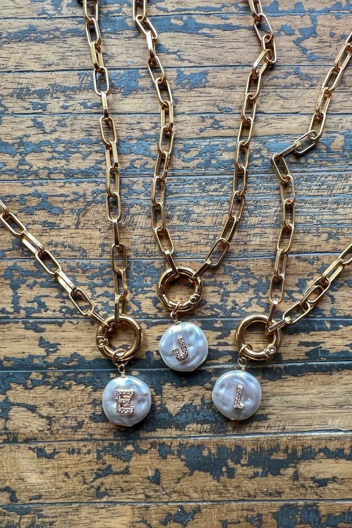 Pearl Initial Pendant Necklace