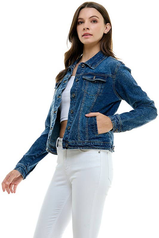 Plus Size Spandex  Ladies  Casual Denim Jacket
