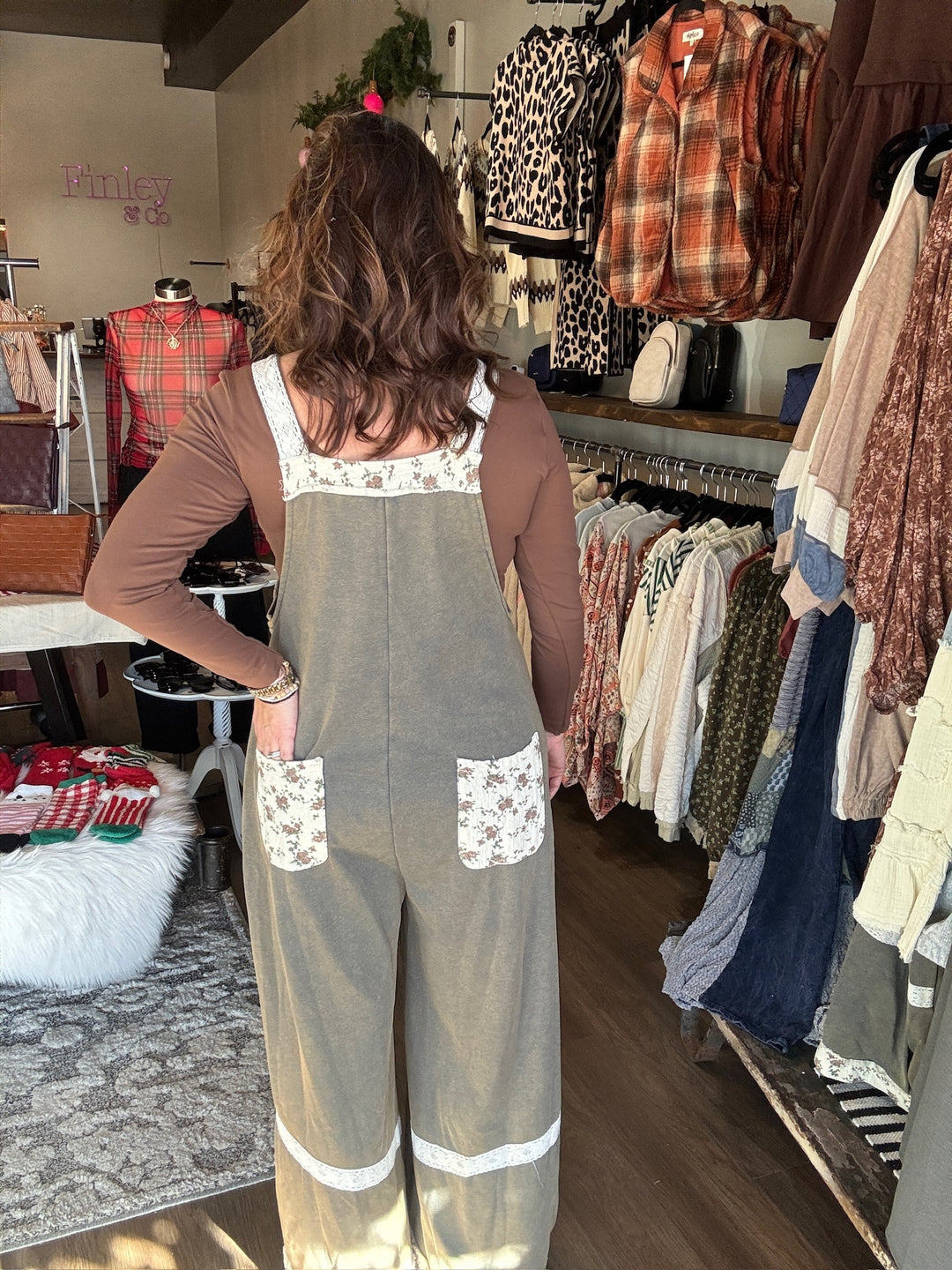 Vintage Green Patchwork Jumpsuit