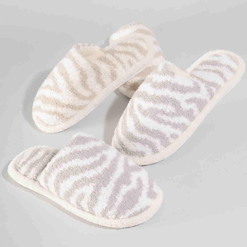 Winter Luxury Soft Zebra Pattern Slipper