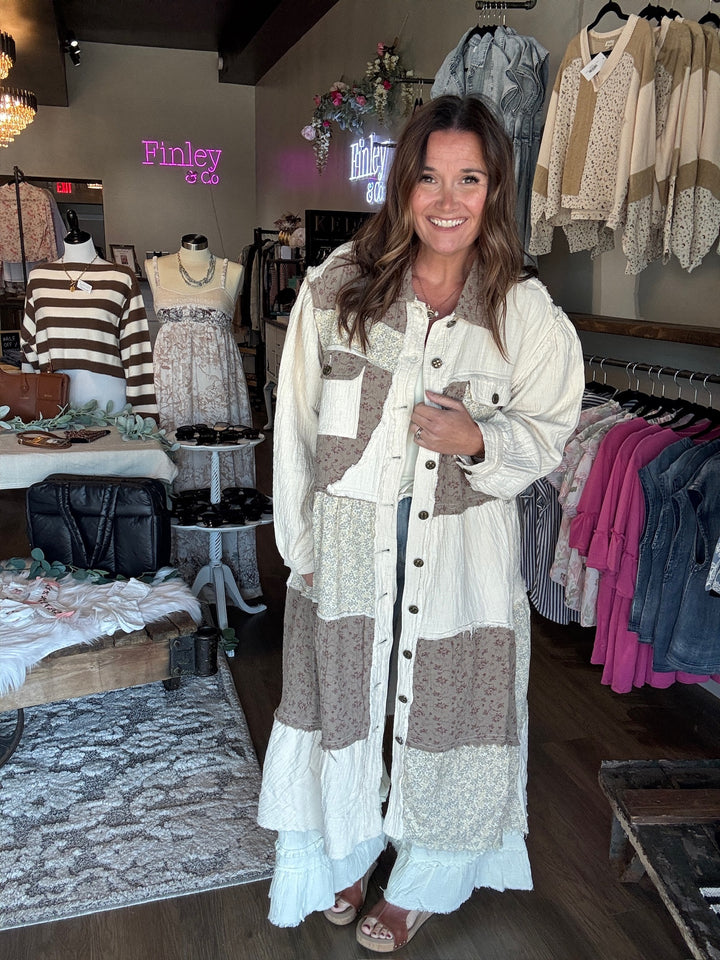 Pol Patchwork Duster Dress