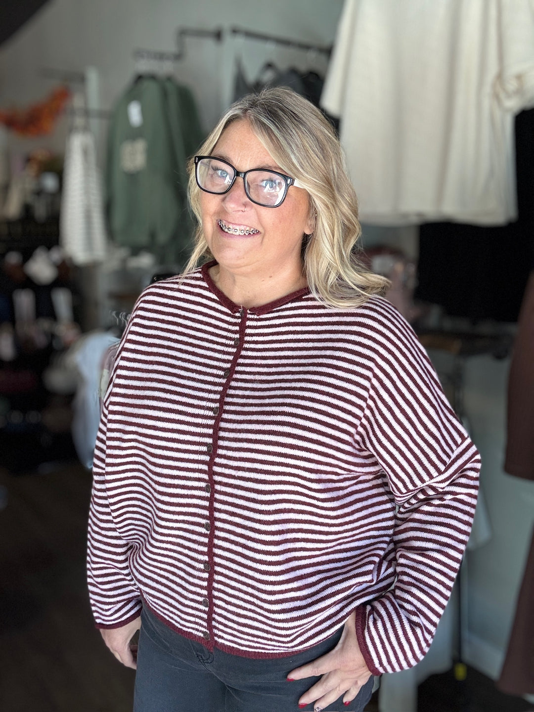 Cozy Comfy Striped Cardigan